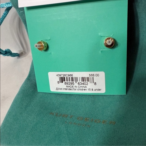 Kurt Geiger Gold Multicolor earrings W dustbag - Picture 5 of 5